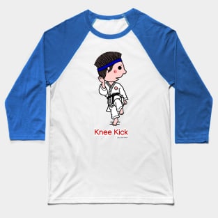 Black Belt-Knee Kick Baseball T-Shirt